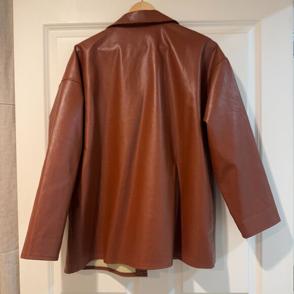 Faux Leather Cognac Jacket - TINX Fave - Size Med - Picture 3 of 3
